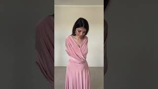 WickelTutorial Brautjungfernkleid mit Ärmeln von Twobirds I Rosa Abendkleid shorts [upl. by Ahsinet]