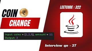 Coin Change  Leetcode  322   Java  Tamil [upl. by Holloway]