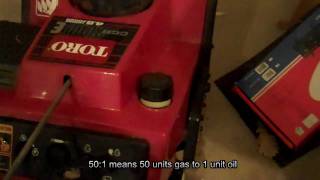 How to mix gas and oil for 2 stroke engines Snowblower example [upl. by Nosdrahcir688]