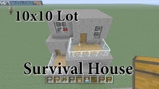 Minecraft 10x10 Lot Survival House [upl. by Ahsinot]