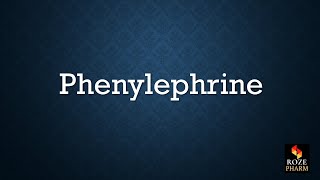 Phenylephrine pronunciation pharmacology drug How to say Phenylephrine [upl. by Schnapp]