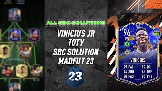 VINICIUS JUNIOR  ALL 17 SBCS  MADFUT TOTY SBC SOLUTIONS Easiest Way Possible MadFUT 23 [upl. by Jaworski]