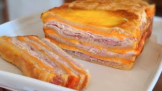 Millefeuille rapide  au jambon et fromage ♥ Recette 3 ingrédients seulement [upl. by Levinson]