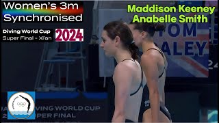 Maddison Keeney and Anabelle Smith  Womens Diving 3M Synchronised  Xian 2024 womensdiving [upl. by Singleton]