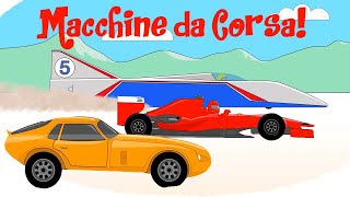 Coloriamo Le Macchine da Corsa Dai Kart al Dragster Formula 1 e Rally  Cartoni per Bambini [upl. by Senzer]