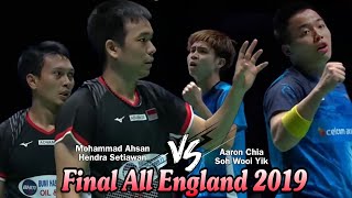 Moh AhsanHendra Setiawan vs Aaron ChiaSoh Wooi Yik  Final AE 2019 [upl. by Llain]