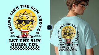 Sunshine Positive TShirt Design for Redbubble in Photoshop Tutorial [upl. by Idelson]