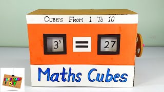 Maths Cubes Working Model For School Exhibition  maths project  maths model  maths day projects [upl. by Eniad265]