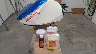 Tankroxx fuel tank sealer Suzuki srad preparation for the Gold Cup [upl. by Martinsen995]