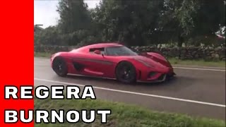 1500HP Koenigsegg Regera Single Gear Burnout [upl. by Fawna]