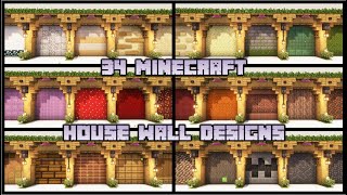 Minecraft 34 House Wall Designs and Ideas [upl. by Yatnoed885]