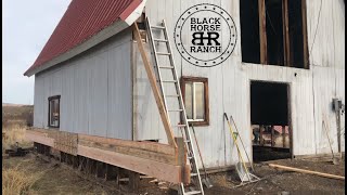 Historic Guest Barn Renovation  Episode 2 Grade Cribbing and Lifting Trusses [upl. by Ybrek]