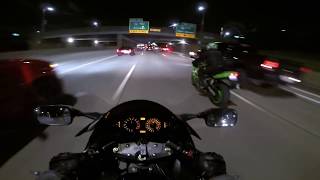 SPORTBIKES RIPPING THE FREEWAY AT NIGHT [upl. by Balkin]