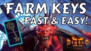 Easy Key Farming  Ubers amp Hellfire Torch  Diablo 2 Resurrected [upl. by Zertnom971]