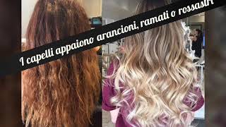 Eliminare toni arancioni ramati e rossi dai capelli decolorati con toner o con coloranti naturali [upl. by Lorna956]