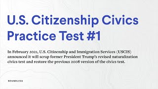 US Citizenship Civics Practice Test 1 [upl. by Worth]