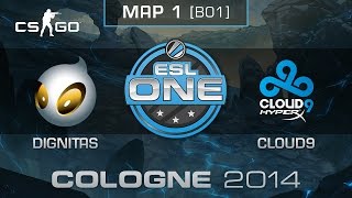 Dignitas vs Cloud9  ESL One Cologne 2014  Group D  CSGO [upl. by Cavil]