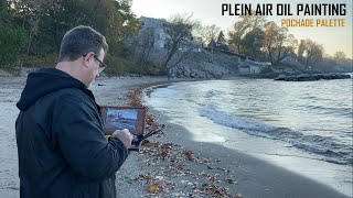 PLEIN AIR OIL PAINTING AT THE LAKE USING A POCHADE PALETTE in [upl. by Tini760]