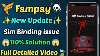 Fampay Sim Binding Problem Solved ✅ Fampay sim binding Account Verified 😍 Fampay New Update 2024 😳 [upl. by Attey]