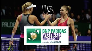 Wozniacki vs Halep ● 2017 Singapore RR Highlights [upl. by Fasano162]