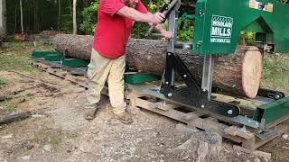 milling lumber for the woodland mills shed build hm 130 max [upl. by Ardien436]