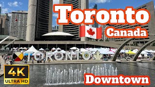 Toronto Canada 🇨🇦  Downtown Summer  4K Walking Tour [upl. by Carlie]