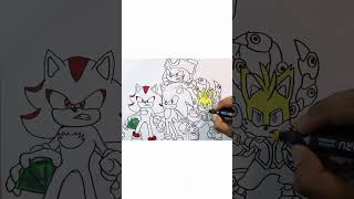 DIBUJANDO A SONIC PRIME TEAM SONIC PRIME SHADOW KNUCKLES TAILS NINE sonicprime sonicprimeseason2 [upl. by Adnohsak111]