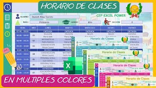 HORARIO📆de Clases en Excel✅Editable e Imprimible [upl. by Hahnke566]