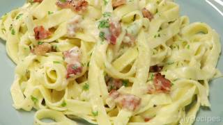 How To Make Fettuccine Alfredo with Bacon In 20 Minutes  MyRecipes [upl. by Aerehs]