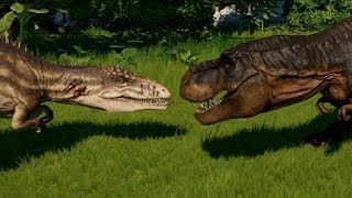 TRex vs Carcharodontosaurus Spinosaurus Indominus Indoraptor Spinoraptor Giganotosaurus amp Allo [upl. by Leiru77]