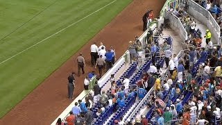 OAKMIA Fan injured after Puntos foul ball [upl. by Giefer]