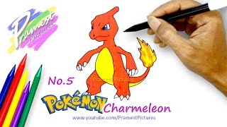 Charmeleon  Cara Menggambar Dan Mewarnai Gambar Pokemon Untuk Anakanak [upl. by Rafaelia461]