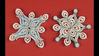 DIY Christmas Decorations Paper Quilling Snowflake Ornament ❄ [upl. by Artemed]