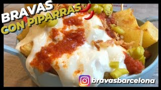 Las patatas bravas CON PIPARRAS 🌶 del Zarautz en Barcelona [upl. by Dalenna]