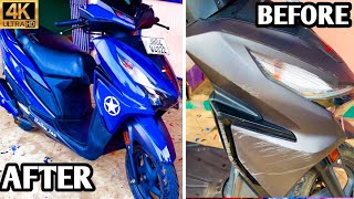 Honda grazia full scooty wrap metelic blue modified [upl. by Elleivad]