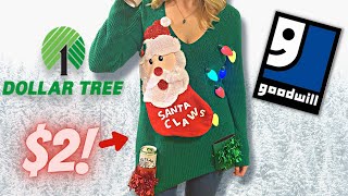 LIGHT UP Ugly Christmas Sweater Dollar Tree DIY [upl. by Anual]