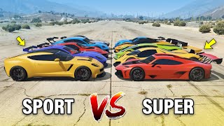 GTA 5 ONLINE  FASTEST SPORT CARS VS FASTEST SUPERCARS WHICH IS FASTEST [upl. by Etnoval]