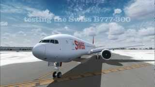 FSX SWISS B777300 testing [upl. by Iruyas297]