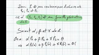 Espaces vectoriels Bac2 science math exercice28 [upl. by Singhal611]