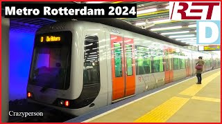 Metro Spijkenisse  Rotterdam Centraal  Stadhuis in 2024  RET Lijn D [upl. by Arny]