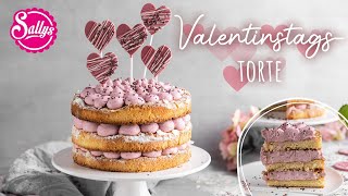 Valentinstagstorte  Herz Naked Cake  Sallys Welt [upl. by Inavihs]