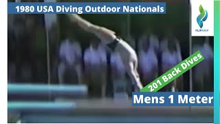 1980 Mens 1 meter Springboard  Back Dives  USA Diving Outdoor Nationals [upl. by Barlow]