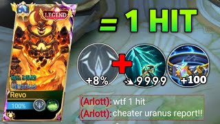 WHEN GLOBAL URANUS ABUSE THIS NEW TRUE DAMAGE BUILD IN SOLO RANKED GAME easy winstreak  MLBB [upl. by Seessel]