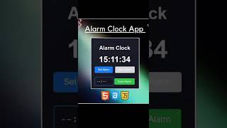 Alarm Clock App by using html css JavaScript [upl. by Wagoner]