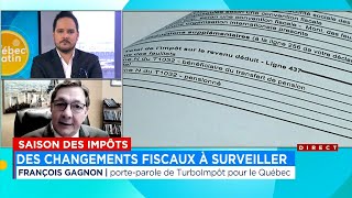 Saison des impôts au Québec des changements fiscaux à surveiller  entrevue [upl. by Htebazileyram]