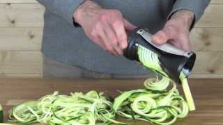 Gefu Handheld Spirelli Spiral Vegetable Slicer Overview amp Demonstration [upl. by Eachelle]