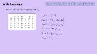 Abstract Algebra 1 Cyclic Subgroups [upl. by Odab]