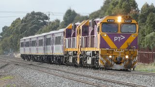 VLine Ardeer Station ft N class doubleheader H type carriage transfer [upl. by Vokay]