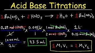 Acid Base Titration Problems Basic Introduction Calculations Examples Solution Stoichiometry [upl. by Llehcsreh]