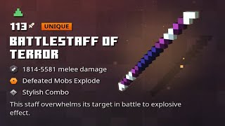 How to Get Unique Battlestaff of Terror Minecraft Dungeons Jungle Awakens [upl. by Liss605]